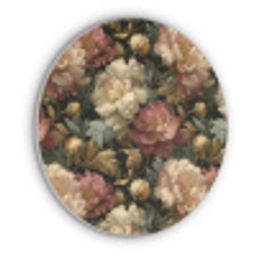 Bloemen - Barok - Patroon - Roze - Crème Akoestische PET Vilt - Rond klein 838 -3d