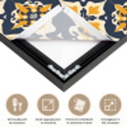 Patroon - Siertegel - Kleurrijk Textielframe zwart klein 947 -USP_feed_closeupNL