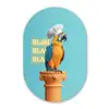 Papegaai - Koksmuts - Quote - Neon Wandcirkel Ovaal Forex klein -3d