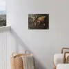 Wereldkaart -  Hout - Mozaïek tuinposter los doek klein -sfeer8