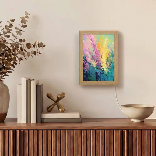 Dromerige - Langgerekte bloemen Light Box met kabel (Tafellamp) klein -sfeer2