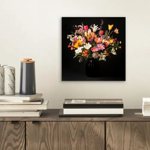 Vaas - Bloemen - Tulpen aluminium wit klein -sfeer1