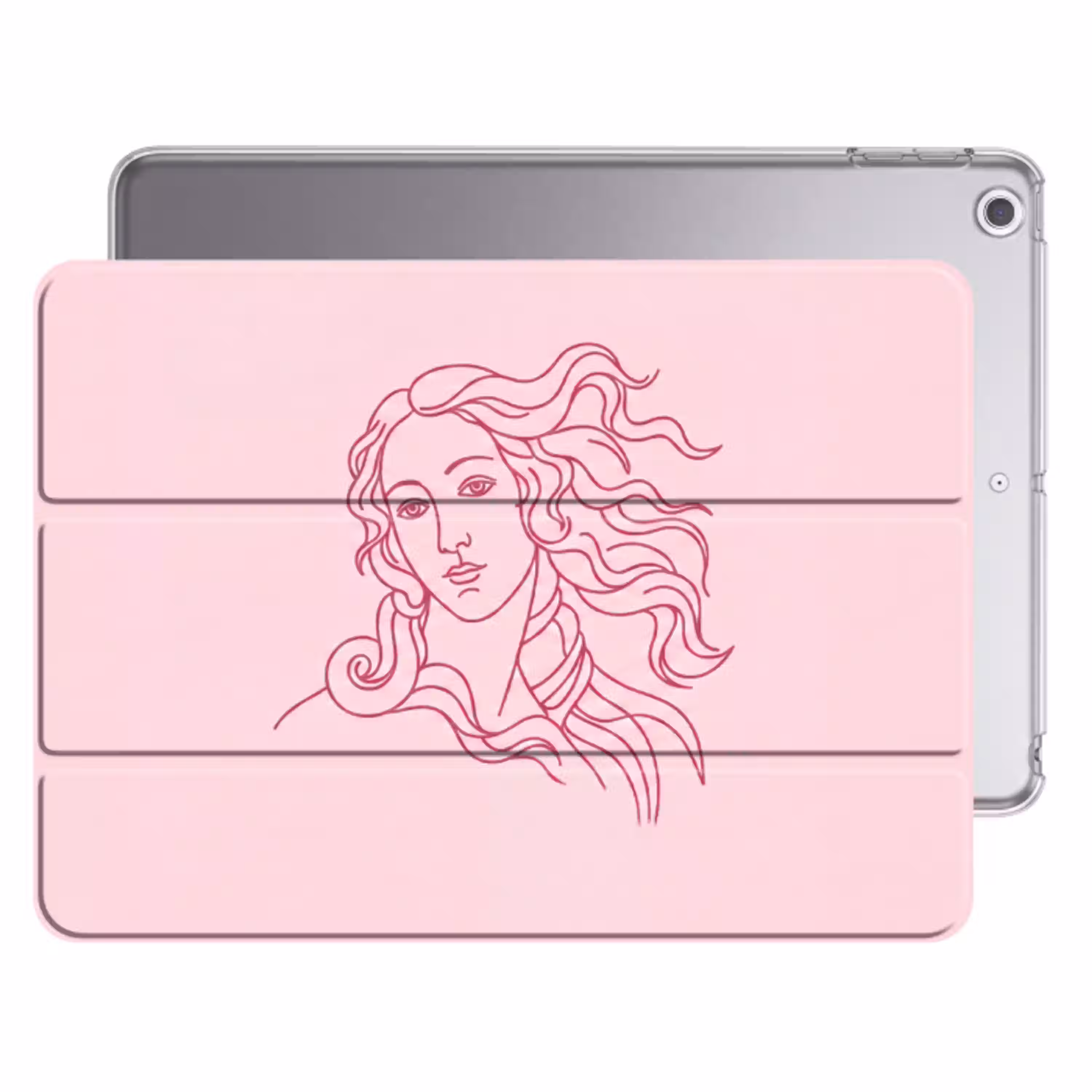 Vrouw - Portret - Klassiek - Line-art - Roze Apple iPad 2017 middel -threedimensional_3d_global