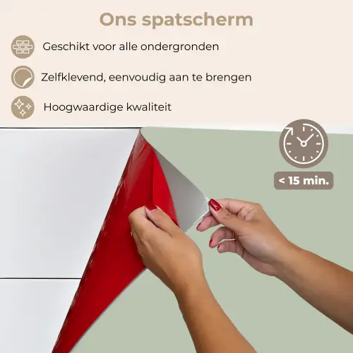 Mintgroen - Effen kleur keuken achterwand spatscherm klein 900 -spatscherm_NL
