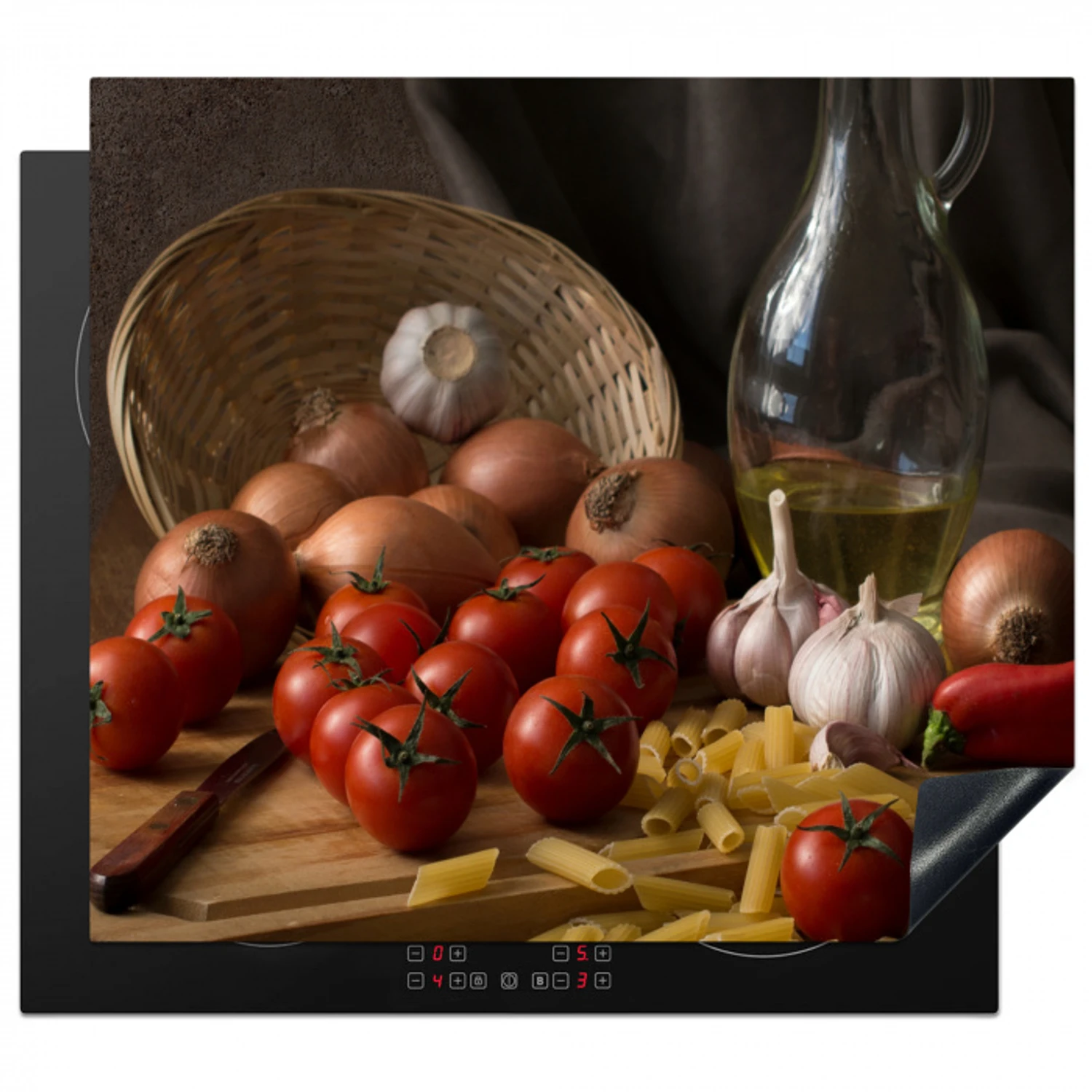 Ingrediënten van de Mediterrane Keuken Inductie beschermer vinyl 3mm middel -3d