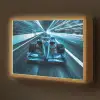 Race - Auto - Formule 1 - Jongens - Blauw Light Box met batterij (Wandlamp kind) middel -z3d_website