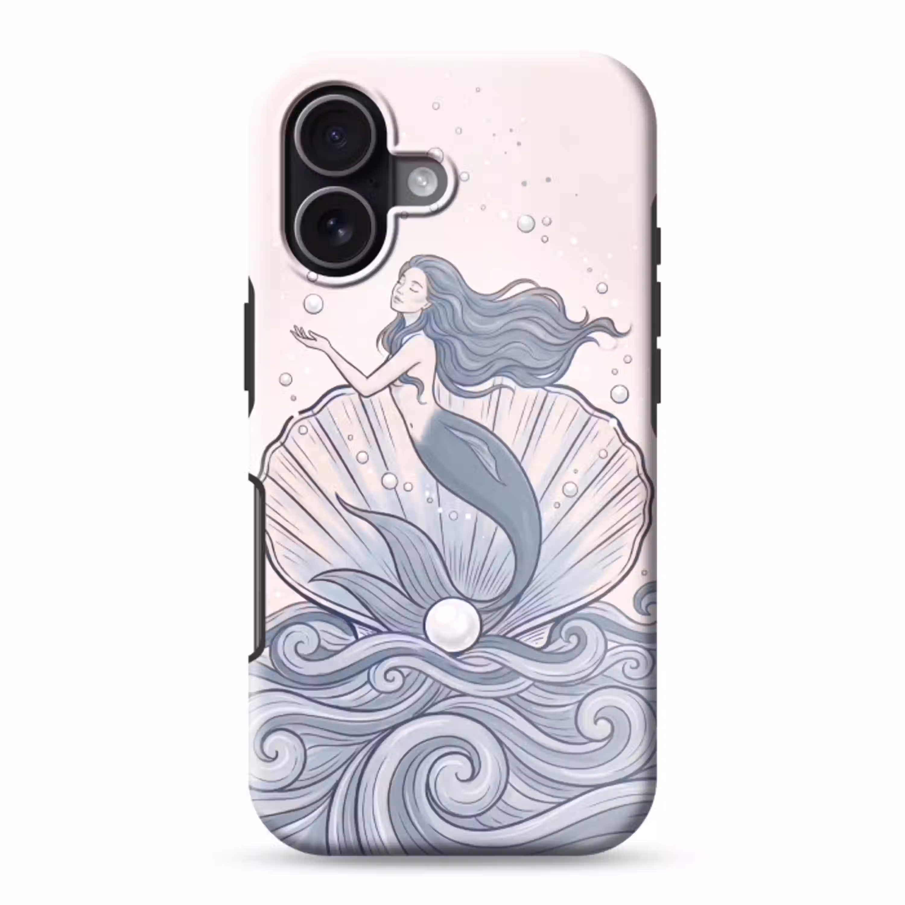 Zeemeermin - Schelp - Zee - Fantasie - Blauw Toughcase MagSafe Apple iPhone 17 klein -3d