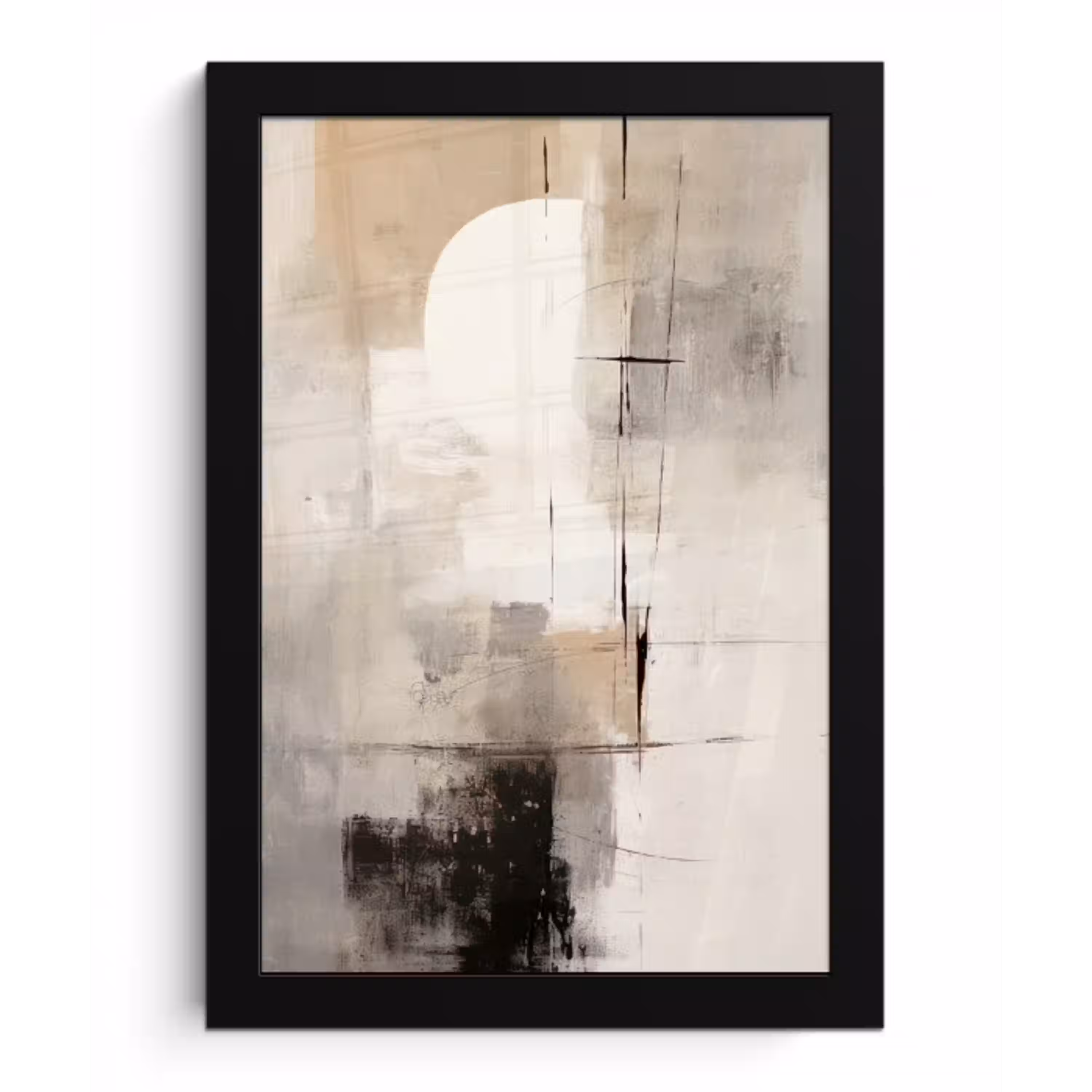 Abstract - Kunst - Grijs fotolijst zwart zonder passe partout klein -3d