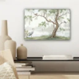 Reiger - Landschap - Groen canvas 2cm klein -sfeer6
