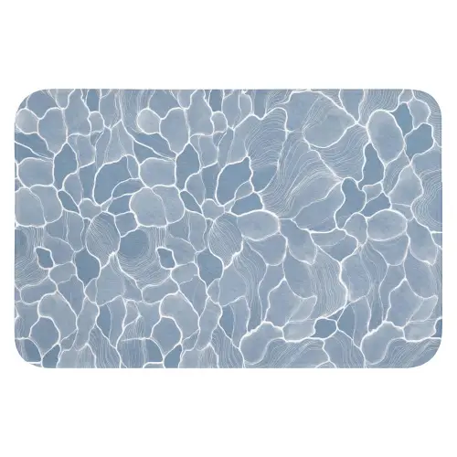 Abstract - Blauw - Bladeren Badmat klein -3d