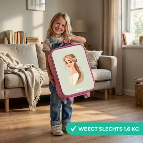 Prinses met een tiara - Groen Kinderkoffer - Roze klein -sfeer2_NL