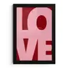 Love - Rood - Blokletters fotolijst zwart zonder passe partout klein -3d