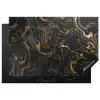 Gouden Rivieren in Zwart Marmer Inductie beschermer vinyl 3mm klein -3d