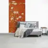 Bloemen - Wit - Subtiel - Roestkleur fotobehang vinyl groot -slaapkamer