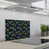 Bliksemschichten - Oranje - Dinosaurussen keuken achterwand spatscherm klein -3d_schuin
