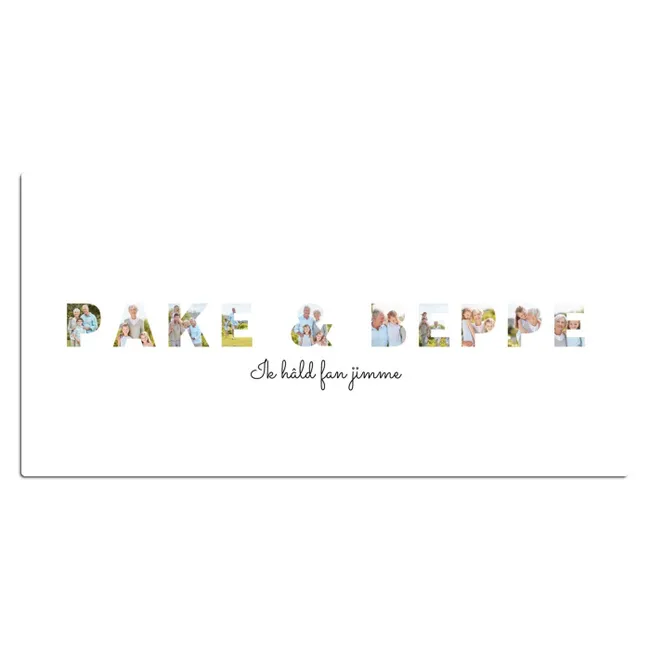 Gepersonaliseerde bureau onderlegger - Pake & Beppe - Lettercollage
