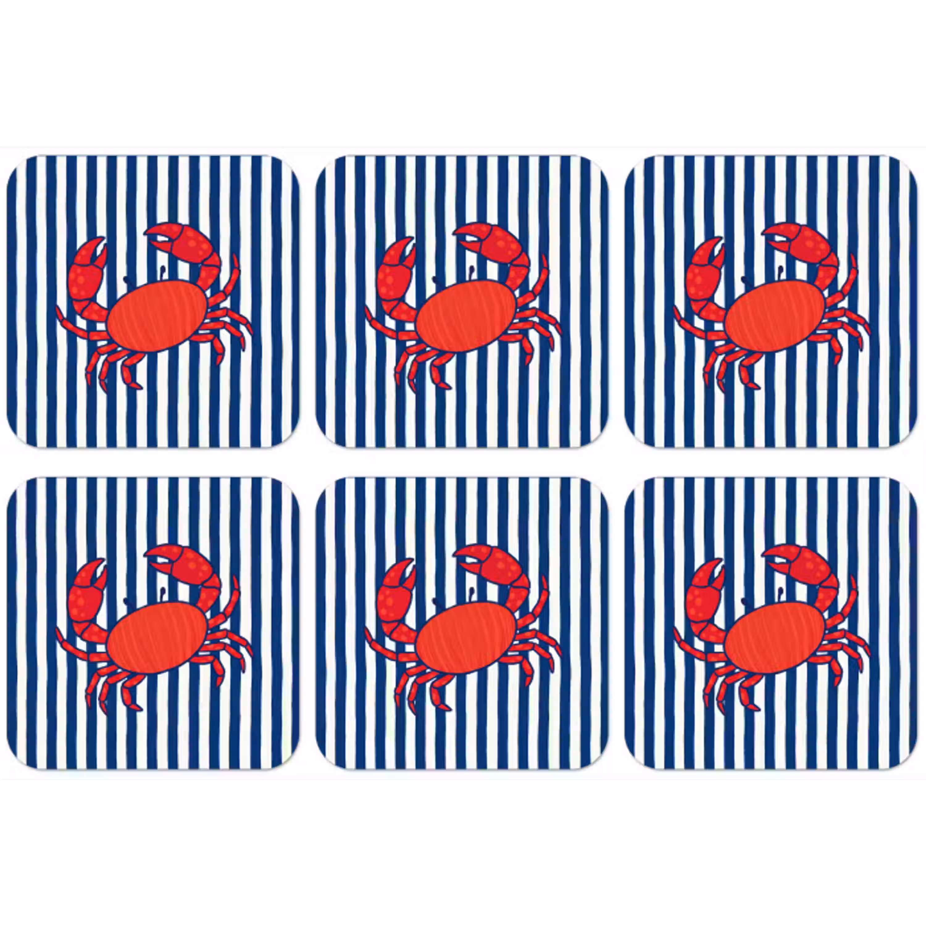 Krab - Strepen - Zeeleven - Illustratie - Rood onderzetter kurk middel -zkaufland3dotto