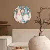 Kerst - Gnomen - Pastel Wandcirkel kunststof plaat 5mm dik klein -sfeer1
