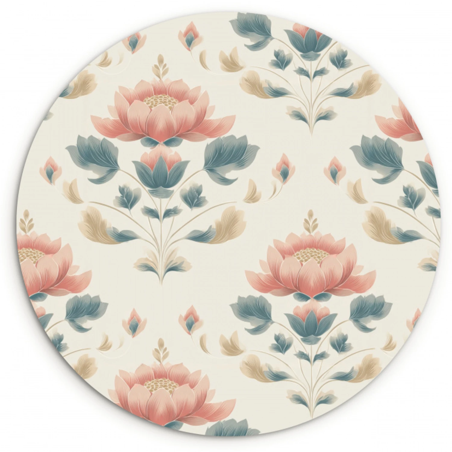 Lotus - Bloemen - Roze Wandcirkel kunststof plaat 5mm dik klein 188 -3d