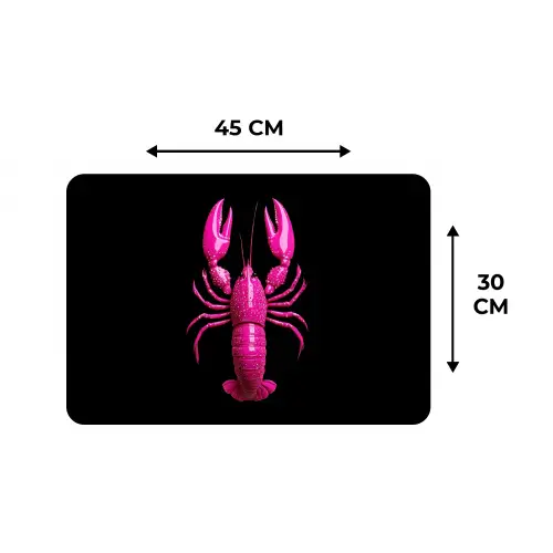 Kreeft - Felroze - Stippen - Opvallend Placemat vinyl groot -specs