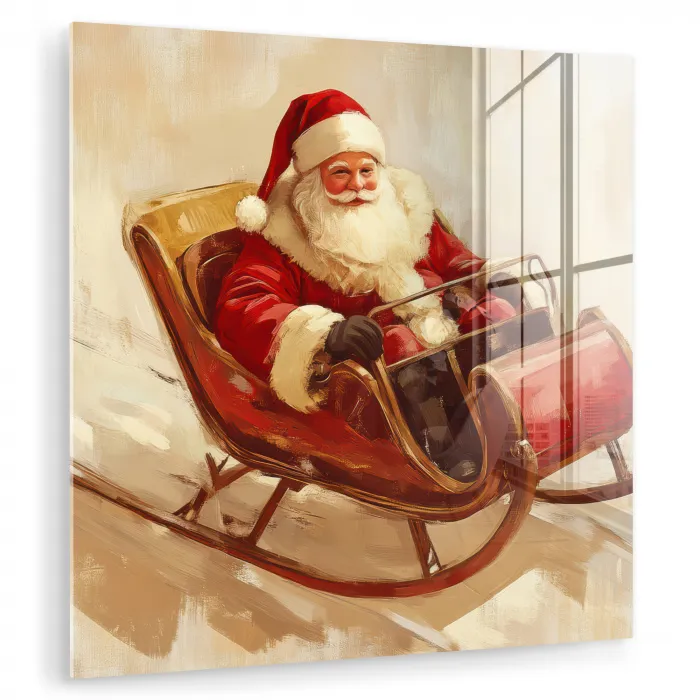 Kerst - Slee - Kerstman plexiglas 5mm klein -zzzproduct_nieuw