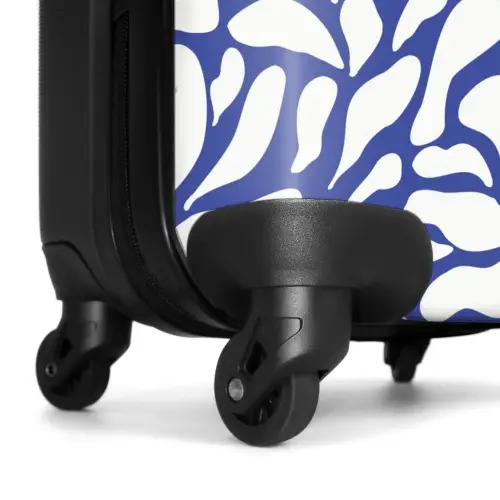 Abstract - Blauw/Wit Bloemenpatroon NBS - Handbagage koffer - Kinderen Unisex middel -wiel
