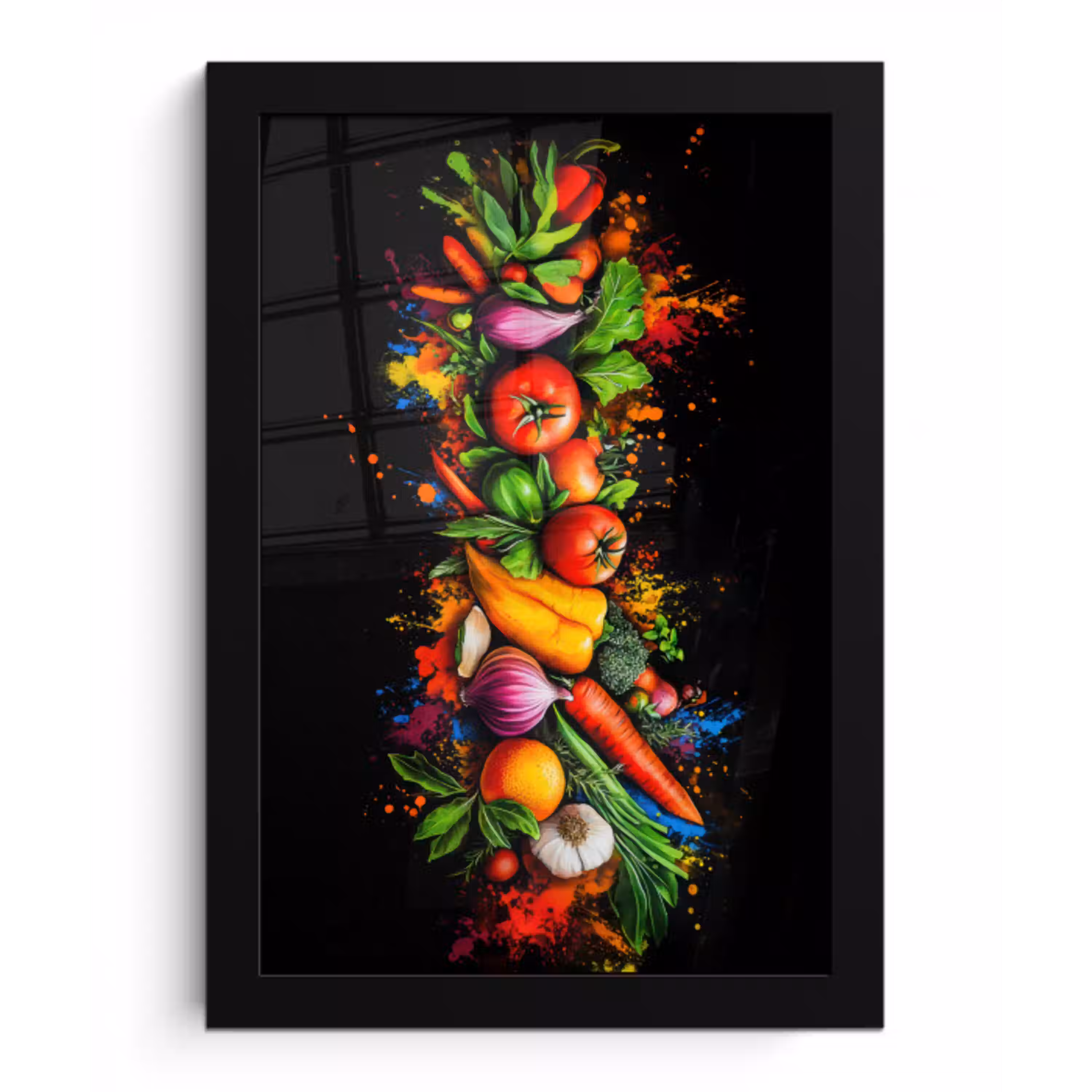Groente - Eten - Kruiden - Graffiti - Koken fotolijst zwart zonder passe partout klein -3d