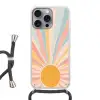 Illustratie - Zon - Pastelkleuren Hoesje iPhone 16 Pro Max met koord klein -3d
