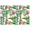 Flamingo - Bloemen - Bladeren - Jungle - Tropical poster papier klein -3d