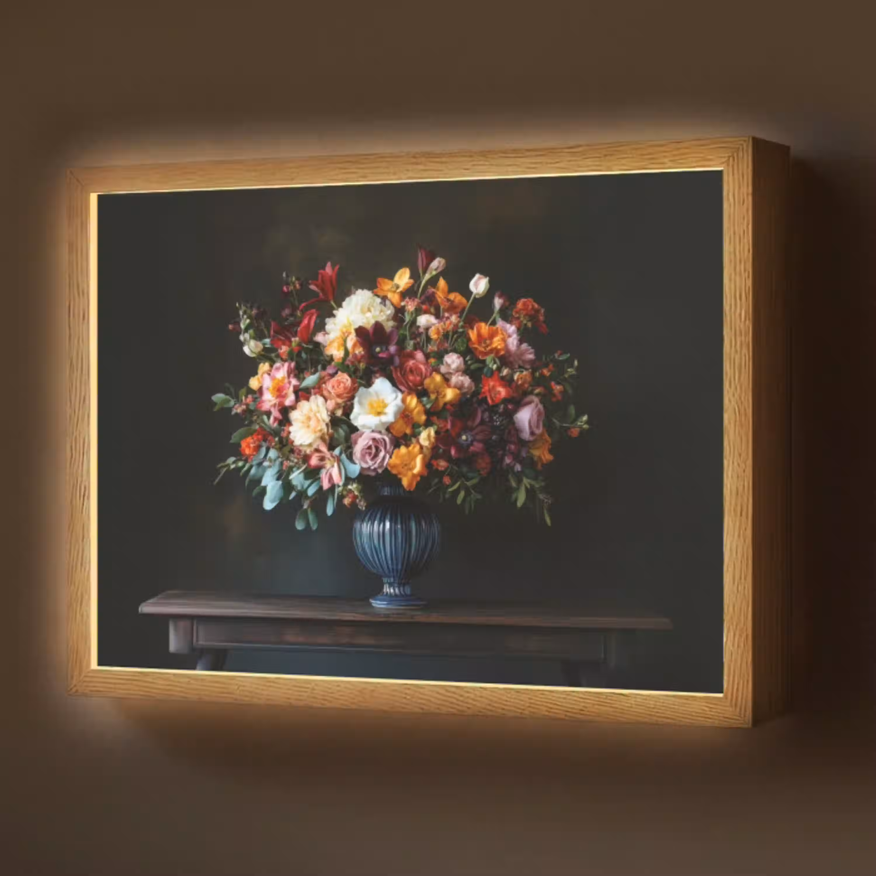 Groot - Bloemen - Vaas - Boeket Light Box met batterij (Wandlamp) middel -z3d_website
