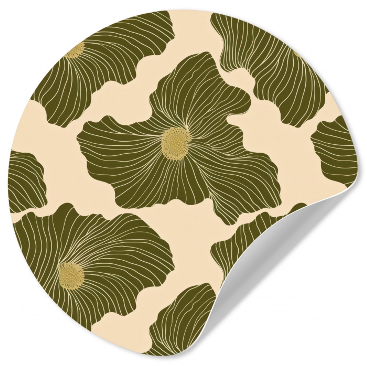 Modern - Abstract - Groen Wandcirkel behangsticker klein 186 -3d