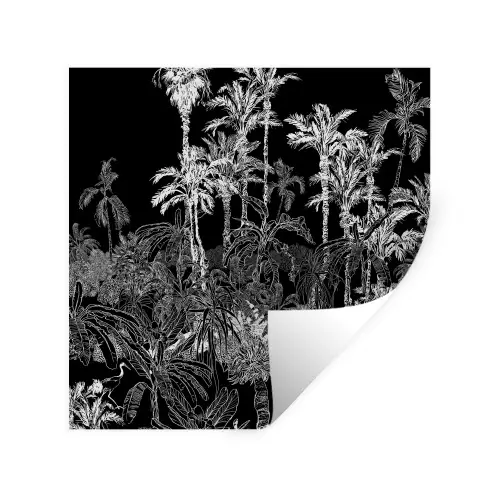 Bladeren -  Inductie beschermer - Bomen - Inductie mat - Jungle Muursticker klein -3d