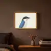 Illustratie - Blauw - Vogel Light Box met batterij (Wandlamp) middel -sfeer4
