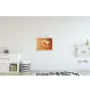 Glazen - Bloem - Oranje textielposter latten blank klein -kinderkamer