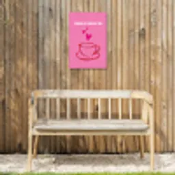 Thee - Roze - Valentijn - Tekst Tuinposter op houten frame 2 cm dik klein -sfeer4