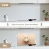 Koffie - Melkschuim - Lach - Beige keuken achterwand spatscherm klein -voor_na_NL