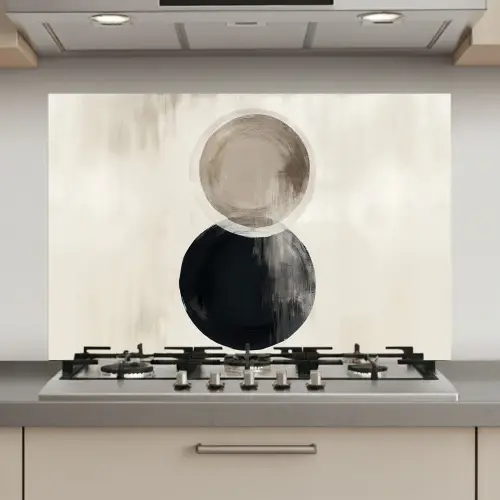 Cirkels - Vorm - Beige - Abstract keuken achterwand spatscherm klein -3d_website