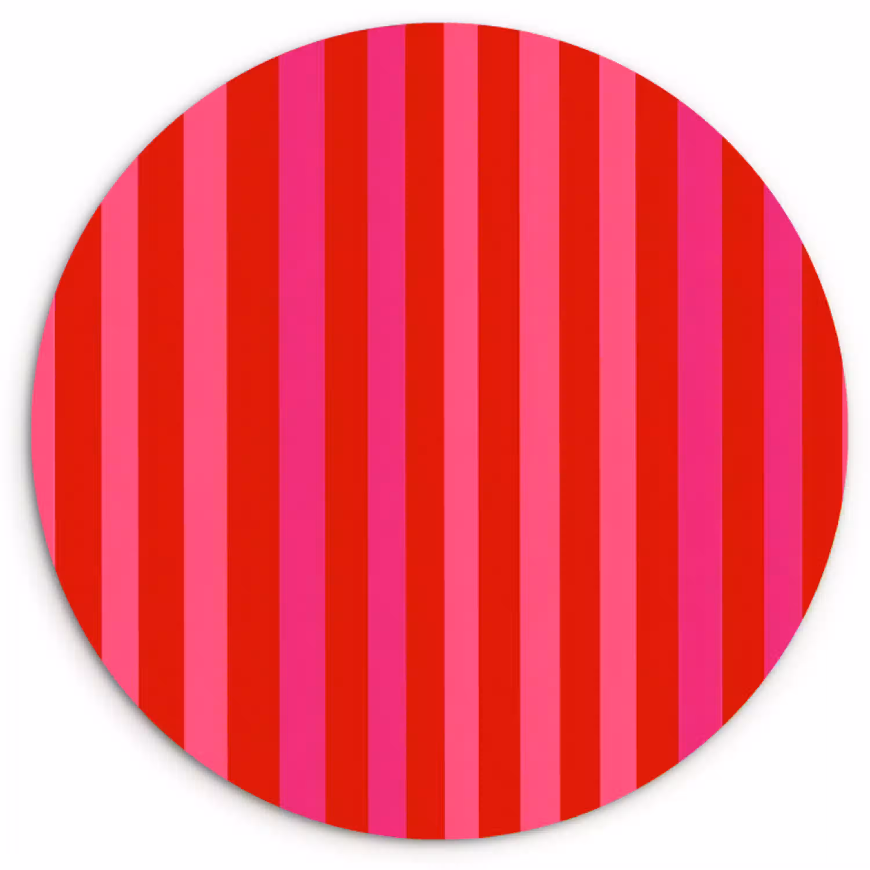 Verticaal - Strepen - Roze Wandcirkel kunststof plaat 5mm dik klein 188 -3d
