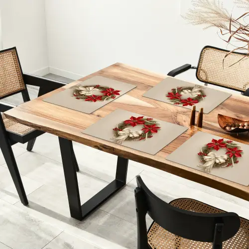Deurkrans - Strik - Kerst - Rood - Groen Placemat vinyl groot -zzsfeer4_Kitchenyeah-website
