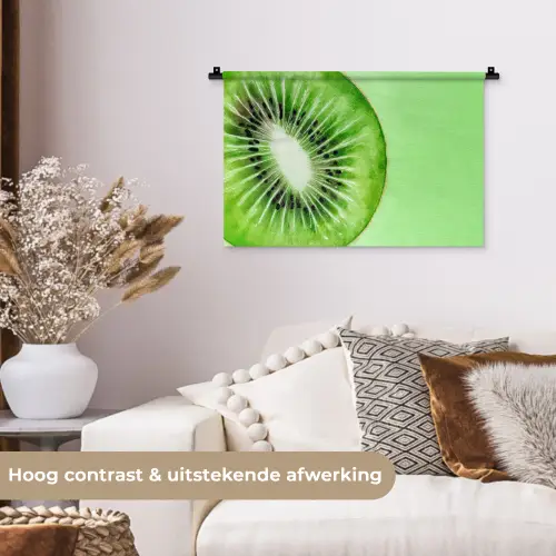 Kiwi - Groen - Fris Wandkleed katoen klein -sfeer1