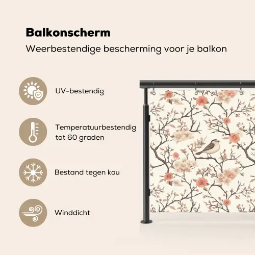 Kersenbloesem - Mus - Roze Balkonbeschermer Duitsland klein 596 -specs_NL
