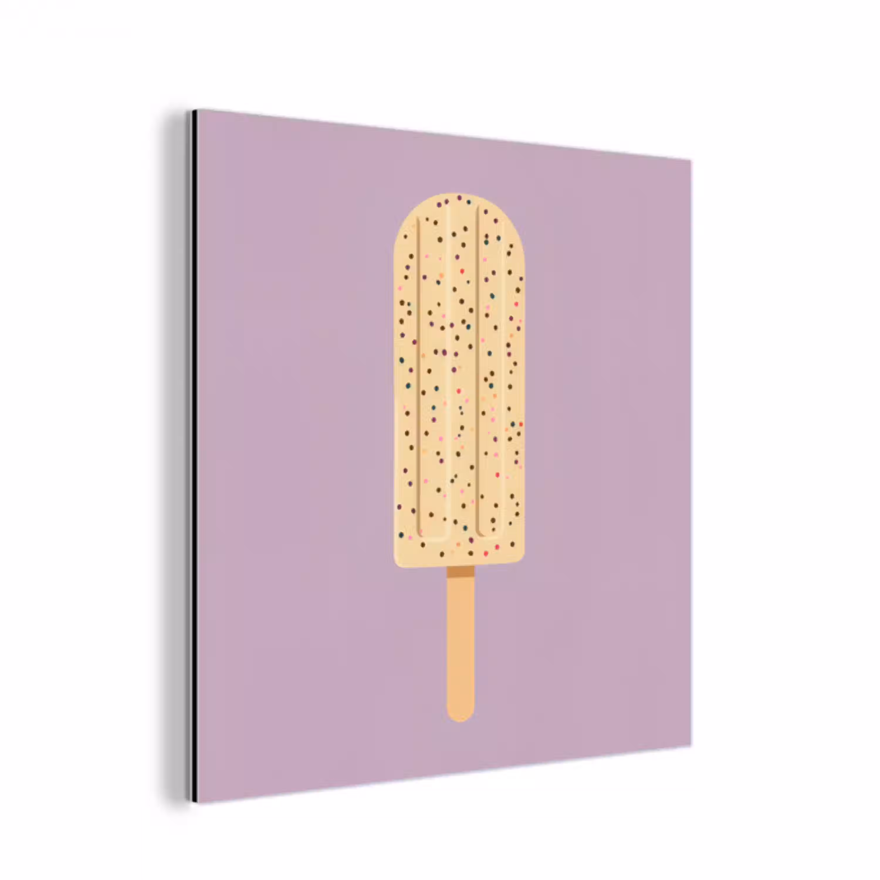 Beige - Ijsje - Spikkels aluminium wit klein -3d