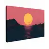 Zon - Geel - Bergen - Water canvas 2cm klein -z3d