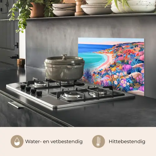 Bloemenweide - Zee - Zomers keuken achterwand spatscherm klein -usp_NL