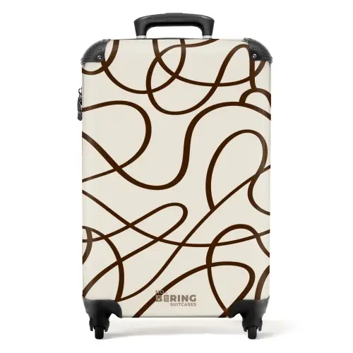 Bruine lijnen op beige achtergrond NBS - Handbagage koffer - Kinderen Unisex middel -productfoto_recht