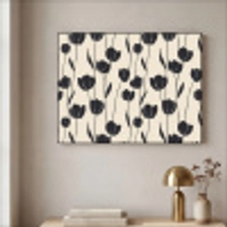 Tulpen - Patroon - Zwart Textielframe zwart klein 947 -sfeer2