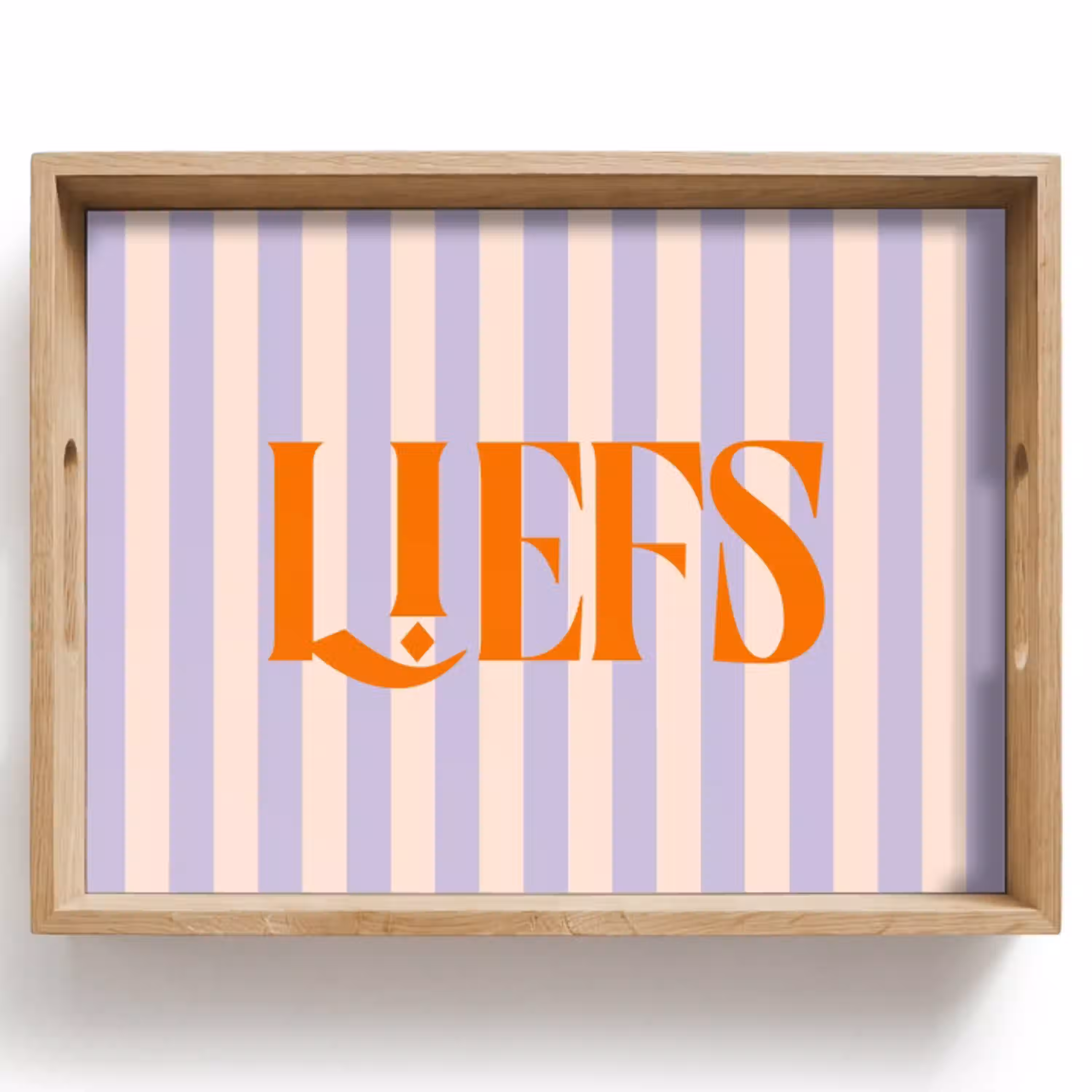 Lila - Oranje - Strepen - Liefs Dienblad Rechthoek middel -z3d_shopping