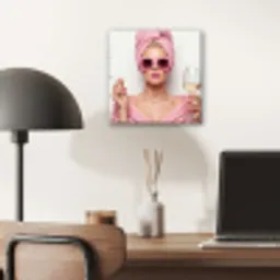 Vrouw - Roze - Wijn - Zonnebril aluminium wit klein -sfeer5