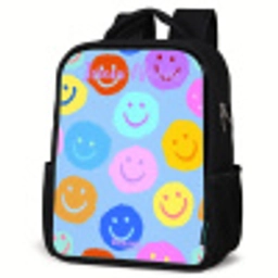 Vrolijk patroon van smileys Rugzak - Zwart middel -schuin