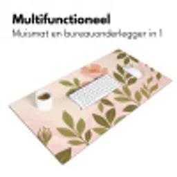 Grafisch - Bloemen - Roze Muismat XXL klein -sfeer4